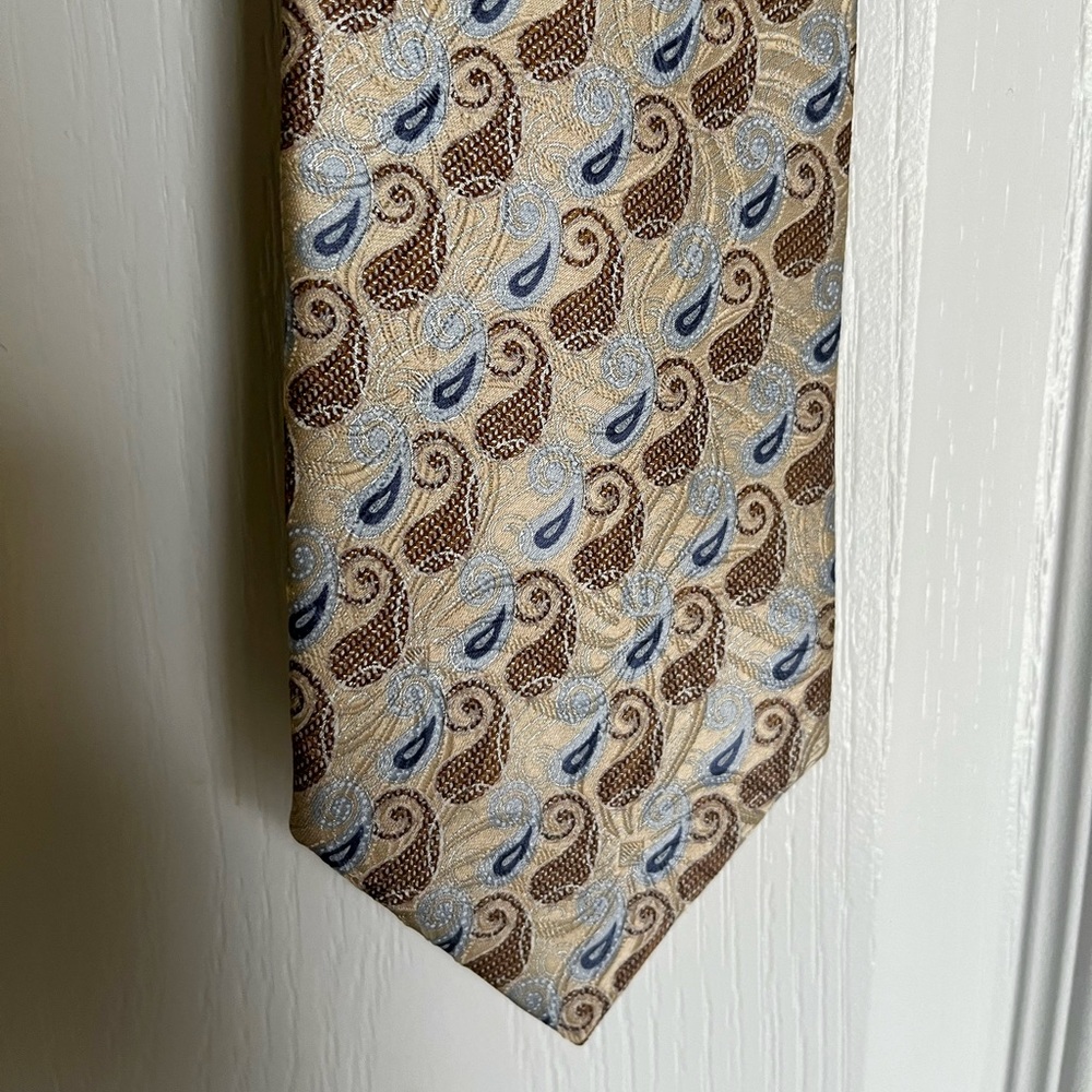 Blue/Beige Silk Zegna Tie